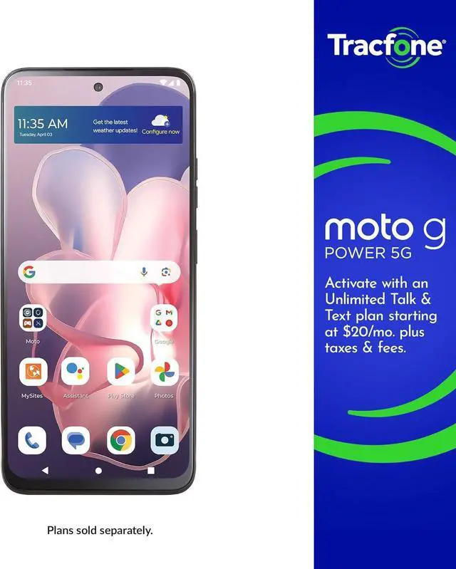 Alt view image 2 of 2 - TracFone Moto g power 5G 2024 128GB+8GB 6.72" Dual SIM Locked Smartphone - Black