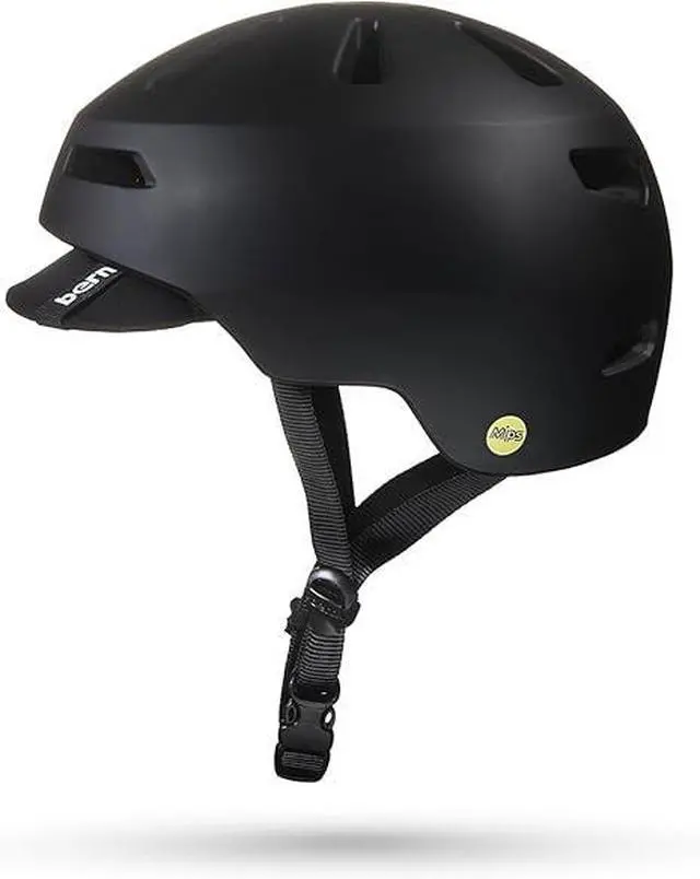 Alt view image 2 of 2 - BERN Brentwood 2.0 Comfort Cycling Helmet for Adult, Matte Black w/Visor, Medium