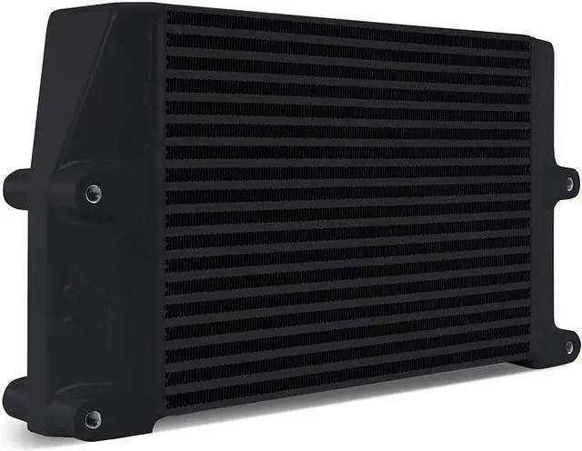 Main image of Mishimoto Heavy-Duty Bar-and-Plate Oil Cooler, 10" Core Same-Side Outlets, Black
