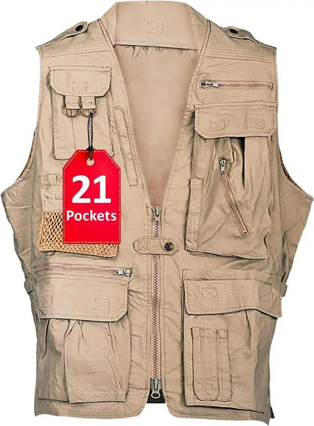 Main image of CAMPCO Humvee Photography Utility Vest w/ 21 Pockets for Camping & Travel, Khaki