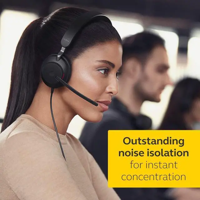 Alt view image 2 of 2 - Jabra Evolve2 40 SE Mono Wired 3-Mic Call Headset with A Boom Arm - Black