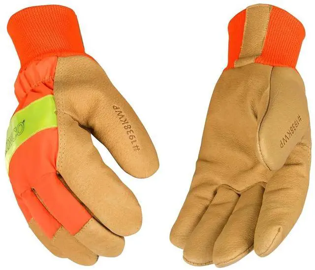 Main image of Kinco HydroFlector Pigskin Wrist Waterproof Glove, Orange - Large (Pack of 1)