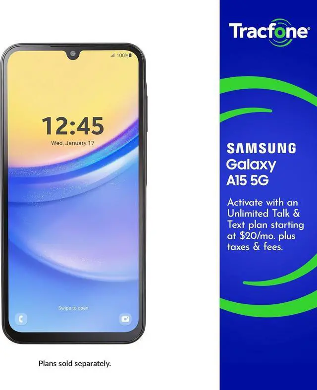 Alt view image 2 of 2 - Samsung Galaxy A15 5G TracFone Locked 128+4GB 6.5" Smartphone, Black