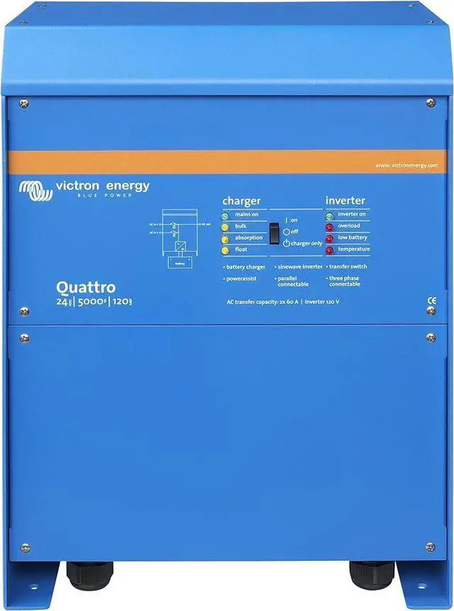 Main image of Victron Energy Quattro 24V 5000VA Pure Sine Wave Inverter for Vehicles - Blue