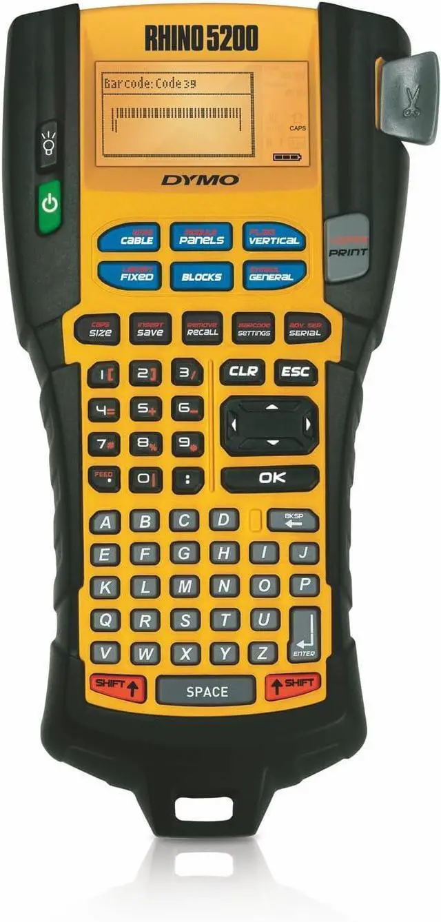 Main image of DYMO 1755749 Industrial RHINO 5200 One-Touch Hot Keys Yellow/Black Label Maker