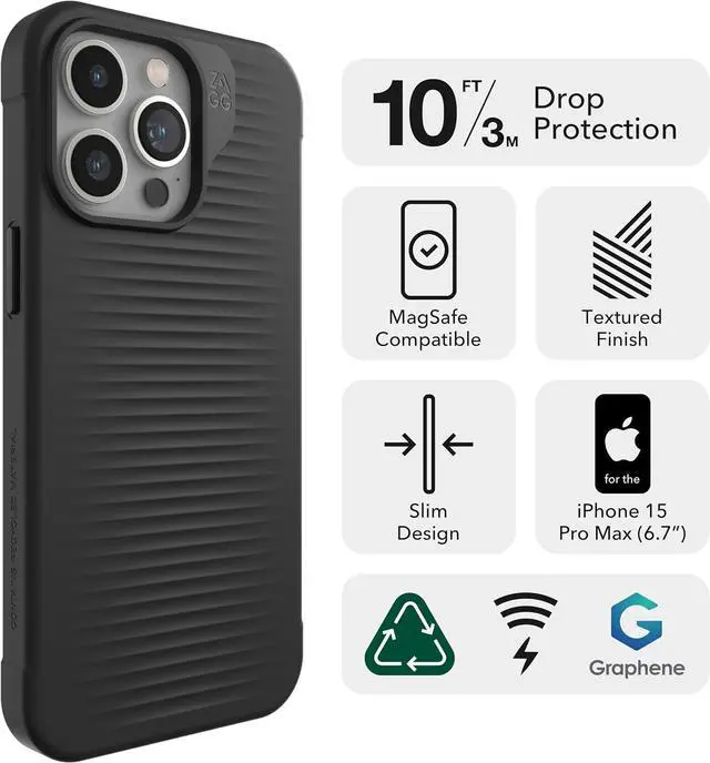 Alt view image 2 of 2 - ZAGG MagSafe Lightweight 6.7" Luxe Snap Phone Case for iPhone 15 Pro Max - Green