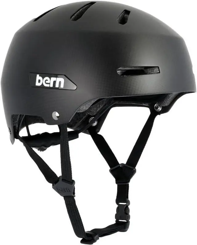 Main image of BERN Macon 2.0 Adjustable Adult's Carbon Cycling Helmet, Semi-Gloss Black, Large