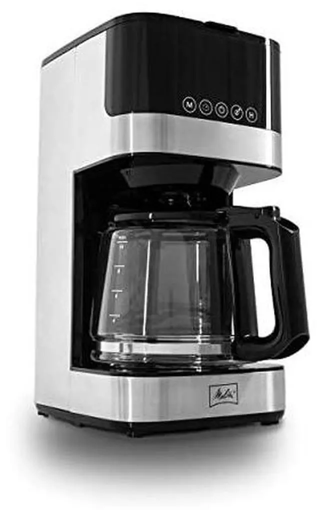 Alt view image 2 of 3 - melitta aroma tocco glass drip coffee maker | programmable coffee machine | glass carafe coffee pot | 10 cup coffee maker | glass touch control panel | stainless steel accented coffee maker