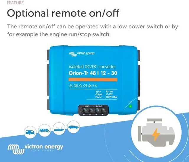 Alt view image 2 of 2 - Victron Energy 48/12-Volt Orion-Tr DC to DC Converter for Dual Battery System