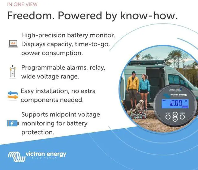Alt view image 2 of 2 - Victron Energy BMV-702 Smart Battery Monitor with Shunt, 6.5-70 VDC, Gray