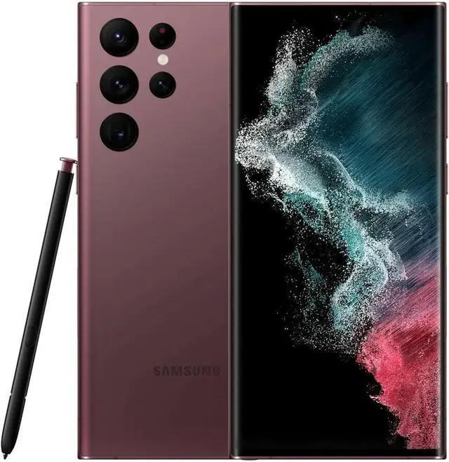 Main image of SAMSUNG Galaxy S22 Ultra 5G 128GB+8GB 6.8" Dual SIM AT&T Smartphone - Burgundy