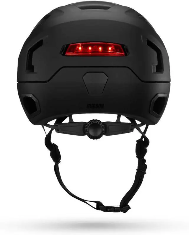 Alt view image 2 of 2 - Bern Hudson Commuter Bike Helmet with Integrated LED Light, Matte Black - Medium