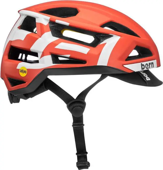 Alt view image 2 of 2 - BERN FL-1 Pave Bike Helmet, MIPS Rotational Impact Protection, Matte Red - Large