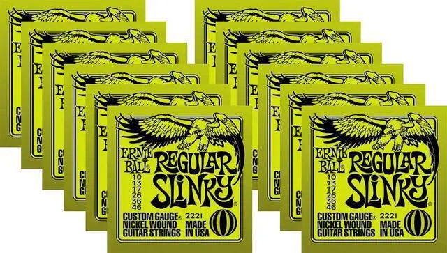 Alt view image 12 of 13 - Ernie Ball 2221 Nickel Slinky Lime Guitar Strings - Buy 10, Get 2 Free