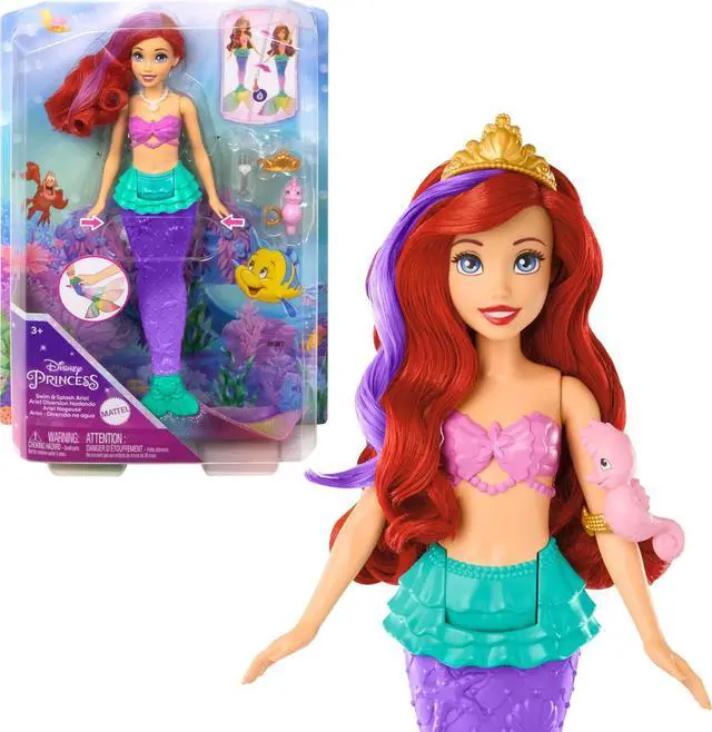 Main image of Mattel Plastic Disney Princess Toys w/ Color-Change Hair & Tail for Kids - 5 PCS