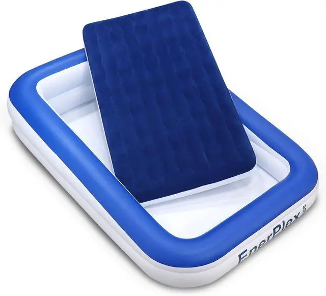 Alt view image 2 of 2 - EnerPlex Kids Inflatable Travel Bed with High Speed Pump, Blue - 5.5" Twin Size
