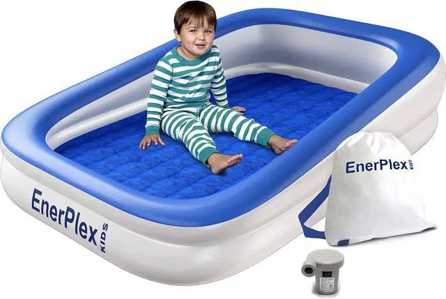 Main image of EnerPlex Kids Inflatable Travel Bed with High Speed Pump, Blue - 5.5" Twin Size