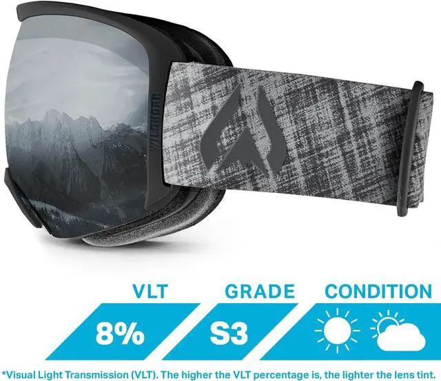 Alt view image 2 of 2 - Wildhorn Cristo Ski Snow Goggles US Ski Team Official Supplier- Stealth-JetBlack