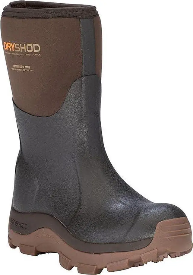 Main image of Dryshod HAY-WM-BR-010 Haymaker Mid Rubber Farm Boots for Women's, Brown, Size 10