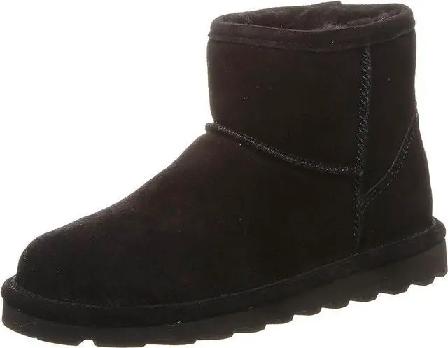 Main image of BEARPAW Alyssa 2130W Women's Comfortable Slip On Ankle Boot, Black - Size 9
