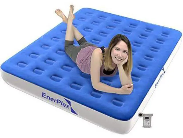 Main image of EnerPlex Never-Leak Camping Series Twin Airbed W/ High Speed Pump - Blue/White