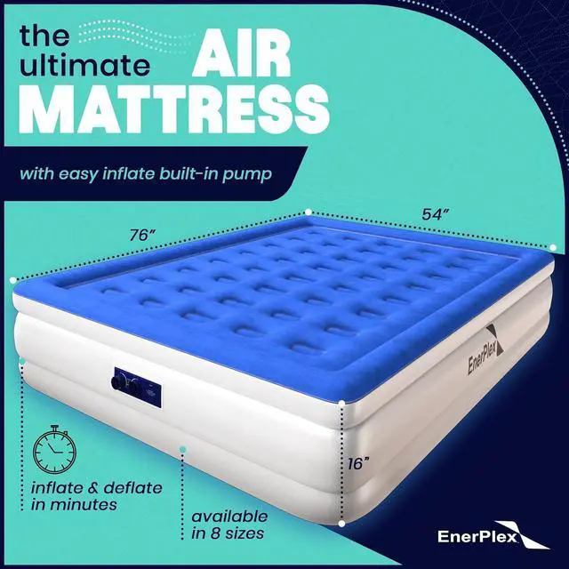 Alt view image 2 of 2 - EnerPlex 16" Inflatable Air Mattress for Portable Travel & Home - Multi-color