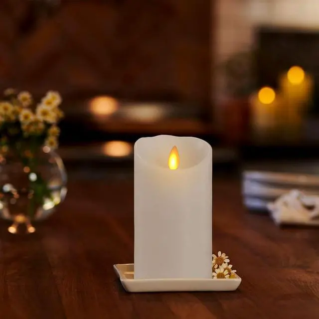 Alt view image 2 of 2 - Luminara Indoor Paraffin Wax Flameless LED Candle for Decoration, White, 3" x 6"