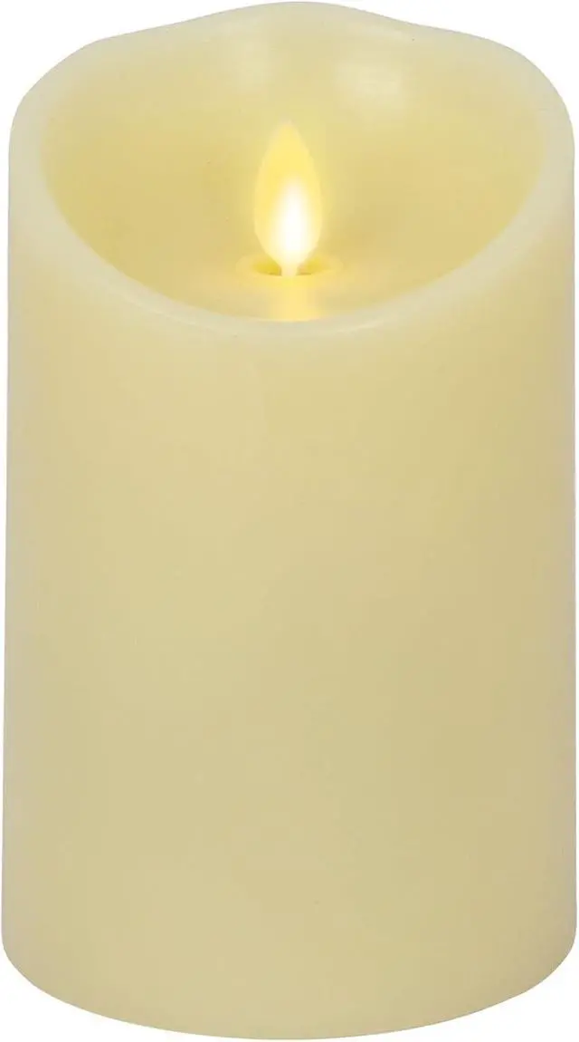 Alt view image 3 of 4 - Luminara Realistic Artificial Flame Classic Pillar Candle - Moving Flame LED Battery Operated Lights - Remote Ready - 3.5" x 5" N/A
