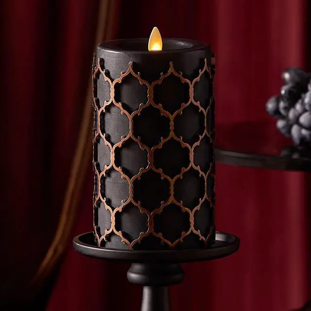 Main image of Luminara Flickering Flameless LED Candle for Indoor Home Decor, 3.5"x6.5", Black