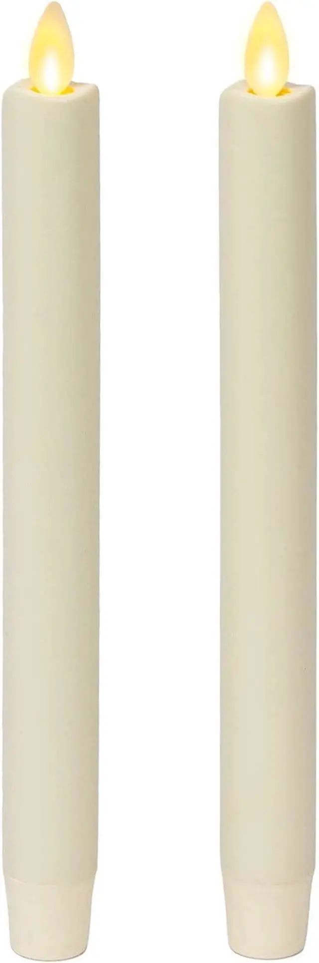 Main image of Luminara Energy Efficient Moving Flame Indoor LED Taper Candle, Set of 2 - White