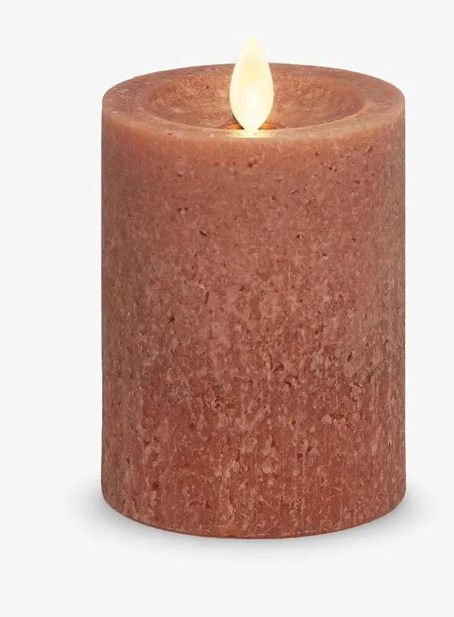 Main image of Luminara Sea Glass Indoor Wax Flameless LED Candle for Decor, Brown - 3" x 4.5"
