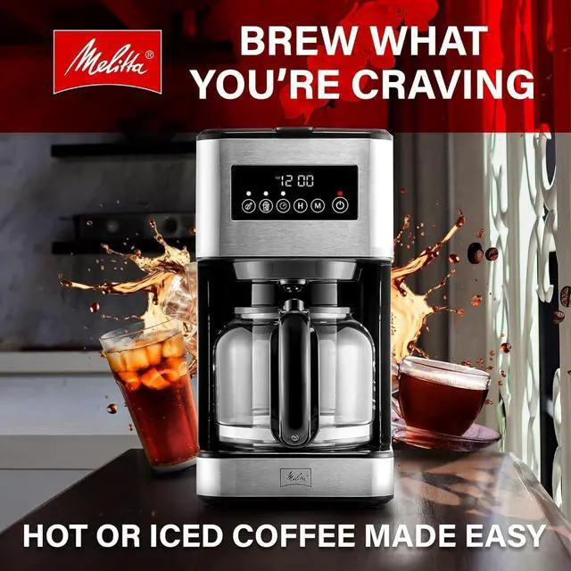 Alt view image 2 of 2 - Melitta 12-Cup Manual Drip Coffee Makers, Black & Stainless Steel, Standard Size