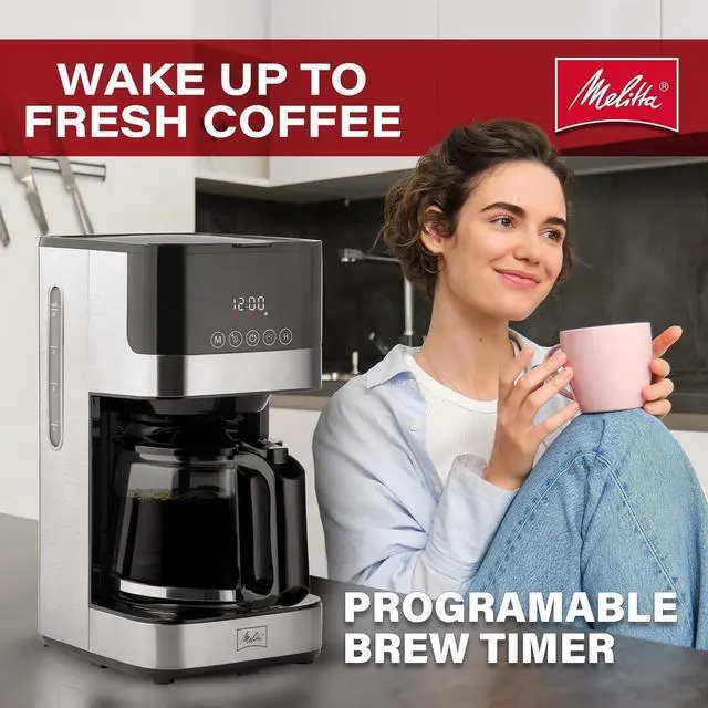 Alt view image 2 of 2 - Melitta 10-Cup Fully Automatic Drip Coffee Makers, Black & Stainless Steel, 900W