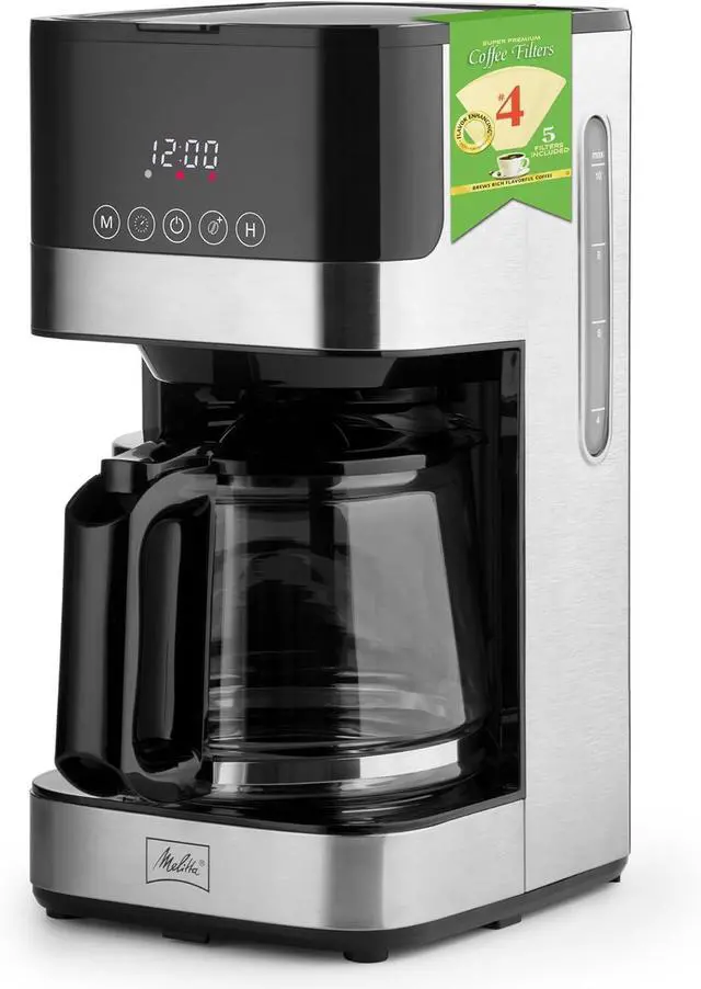 Main image of Melitta 10-Cup Fully Automatic Drip Coffee Makers, Black & Stainless Steel, 900W