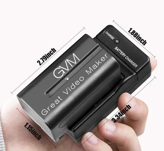 Alt view image 2 of 2 - GVM Great Video Maker Batteries with Travel Chargers for Camera, 4400mAh - Black