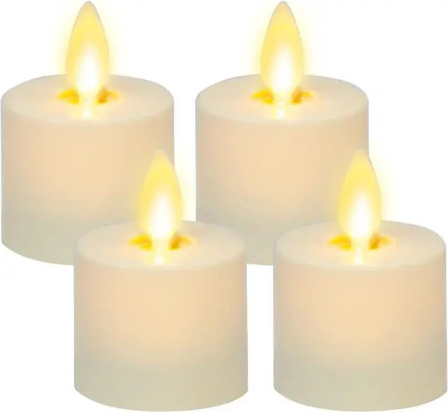 Alt view image 3 of 4 - luminara 02530  1.25" x 1.4" white remote ready battery operated plastic led flameless tea light 4 pack