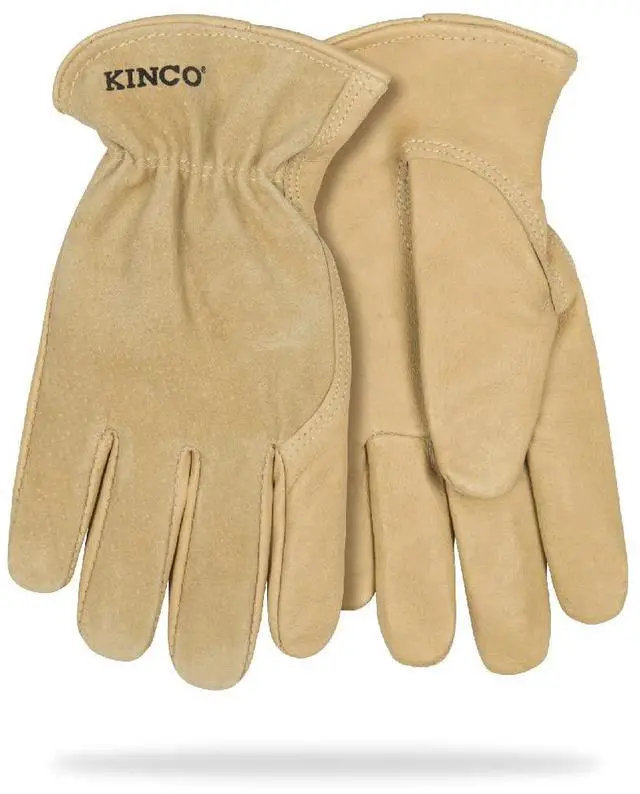 Main image of Kinco 94WA-M-6PK Lined Grain Suede Pigskin Gloves, Heat-Resistant, Tan, Medium