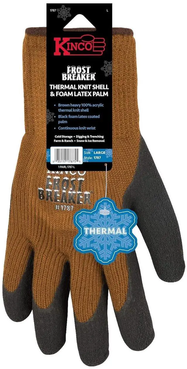 Alt view image 2 of 2 - Kinco Heavy Thermal Gloves for Unisex, Brown, Black - Size Large(Pack of 1)
