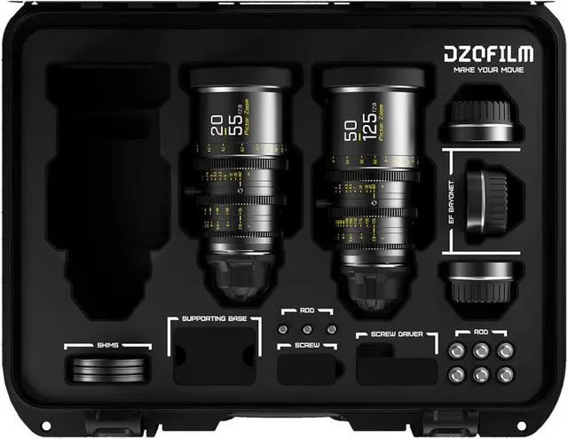 Alt view image 8 of 9 - DZOFILM Pictor 20-55mm and 50-125mm T2.8 Super35 Parfocal Cine Lens Bundle for PL Mount and Canon EF, Black
