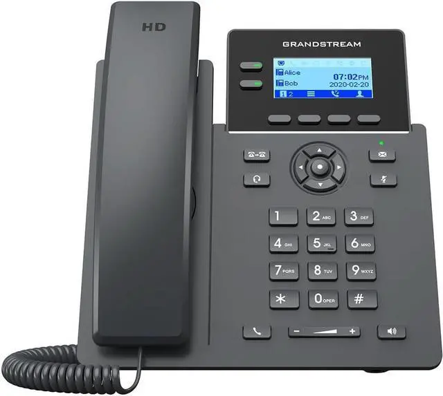 Main image of Grandstream GRP2602W Wi-Fi 5 Corded IP Phone, 2.4" Graphical Display - Black