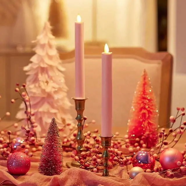 Alt view image 2 of 2 - Luminara Flameless Battery Operated Indoor Taper Candle, Rose Tan