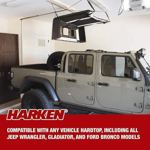 Alt view image 2 of 2 - HARKEN - Hardtop Overhead Garage Storage Hoist for Jeep Wrangler and Ford Bronco