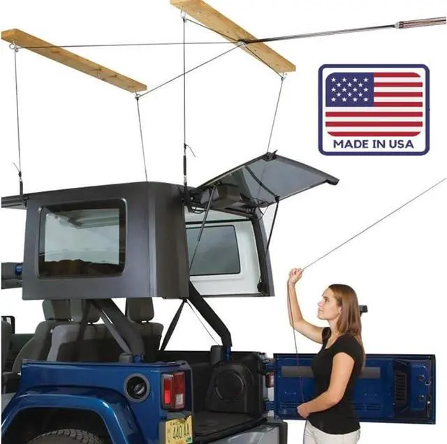Main image of HARKEN Hardtop Overhead Garage Storage Hoist System for Jeep Wrangler - Black