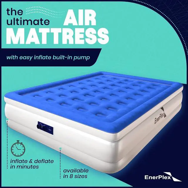 Alt view image 2 of 2 - EnerPlex Self-Inflating Blow Up Portable Air Mattress for Travel/Home, Queen-13"