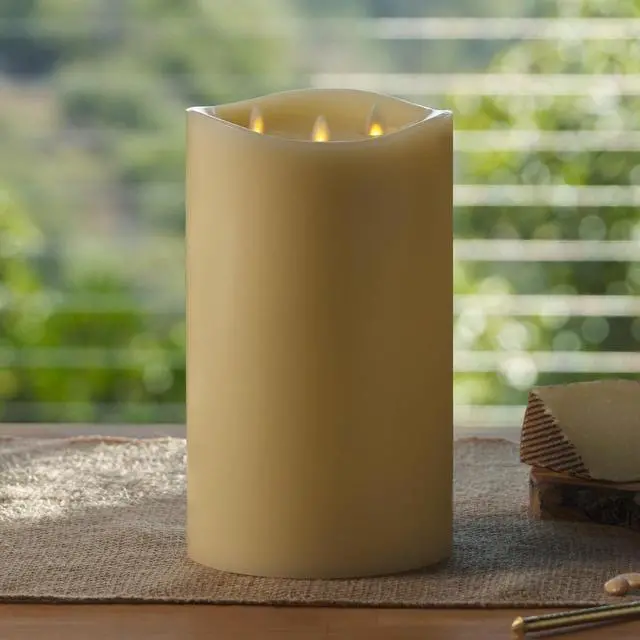 Main image of Luminara Tri-Flame Cordless Indoor LED Candle for Decoration, 5.8"x9.7" - Ivory