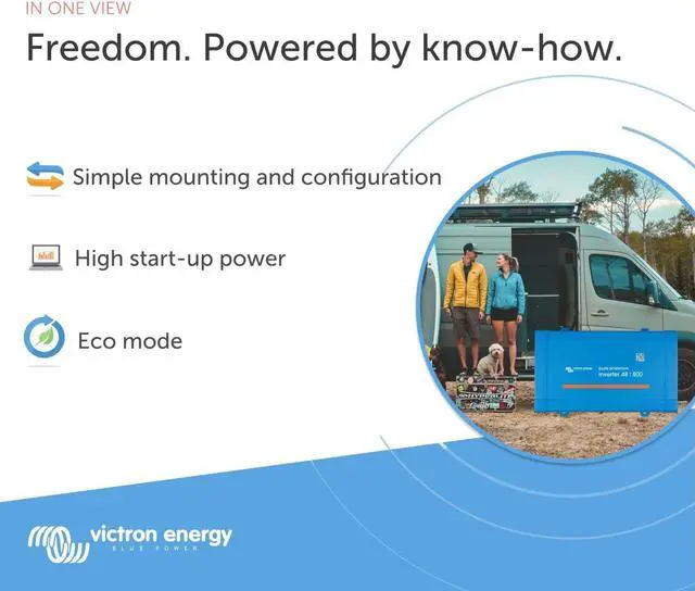 Alt view image 2 of 2 - Victron Energy NT-964 800VA 120V AC Pure Sine Wave Inverter - NEMA 5-15R, Blue