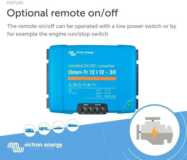 Alt view image 2 of 2 - Victron Energy Orion-Tr DC to DC Converter for Dual Battery Systems, 12/12-Volt