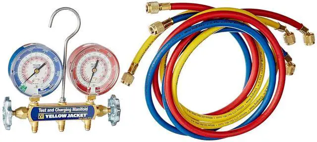 Main image of Yellow Jacket 42004 Brass Series 41 Manifold with 3-1/8 Inches Gauge, Psi