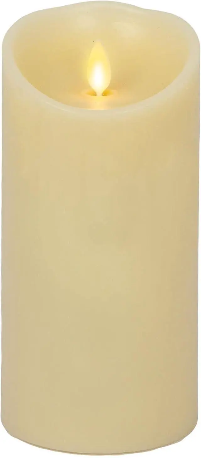 Main image of Luminara Flameless 3-V Indoor Moving Flame Pillar LED Candle - 3.5" x 7", Ivory