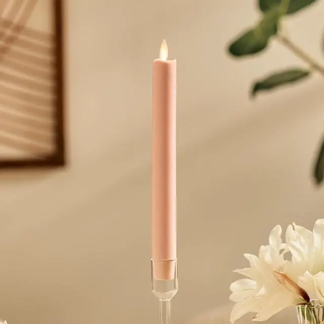 Alt view image 2 of 2 - Luminara Flameless Unscented Remote Ready Timer Candle, Dusky Rose - 1" x 9.5"